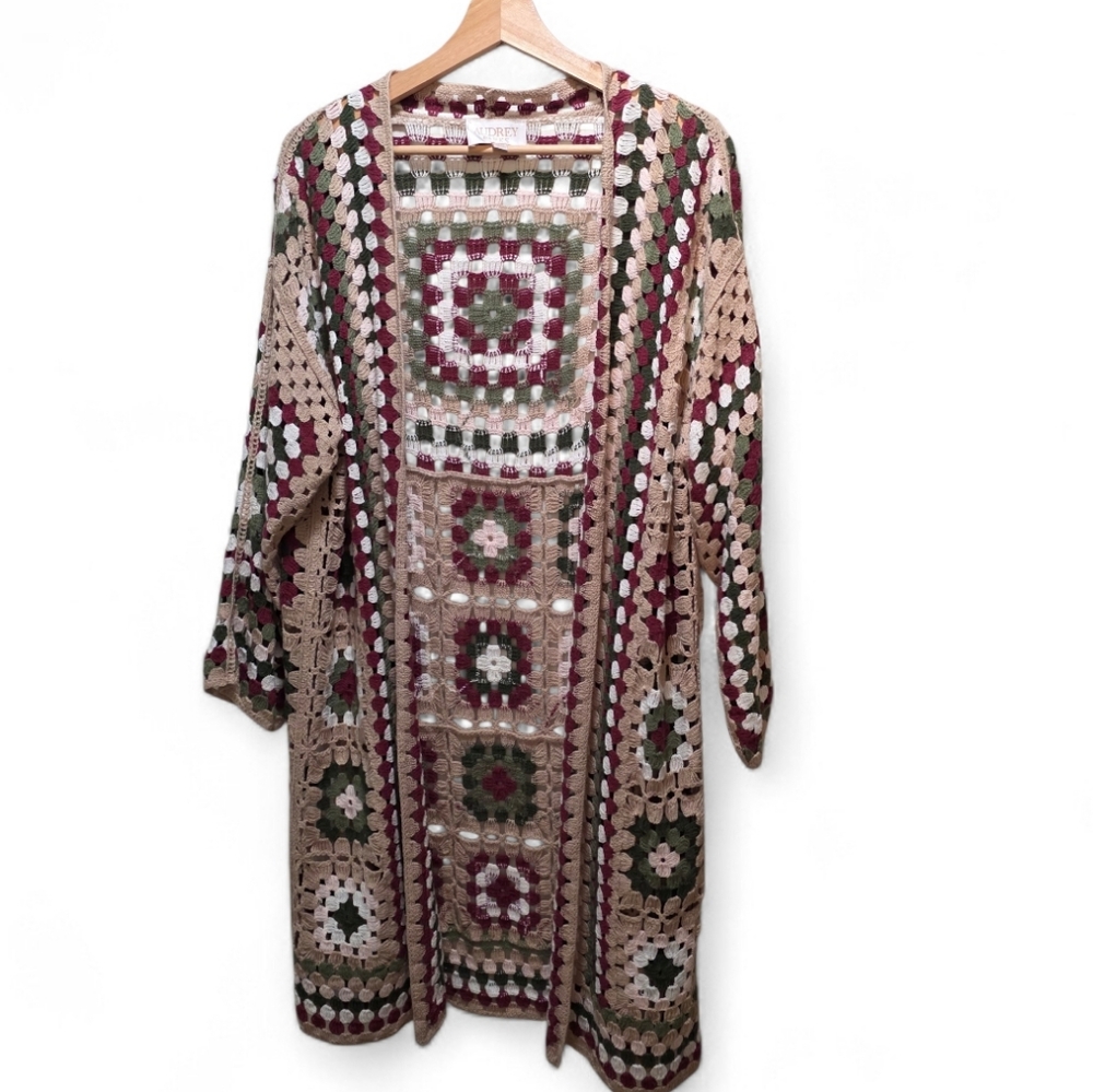 Tabby Granny Crochet Cardigan Small
